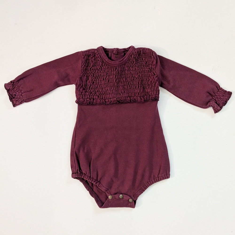 L'ovedbaby Purple Bodysuit with Smocked Detailing